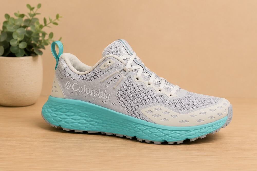 USED Columbia Women's Konos TRS Outdry Waterproof Shoe, Moonstone/Teal, 7